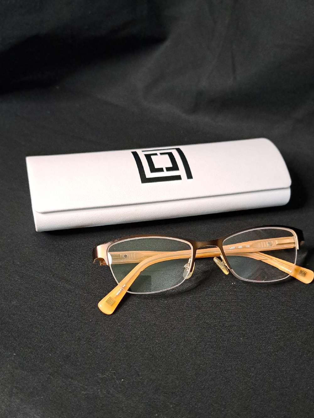 Liz Claiborne Rose Gold and Yellow Metal Rim Reading Glasses
